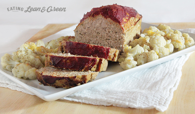 Turkey Meatloaf and Cauliflower from EatingLeanAndGreen.com
