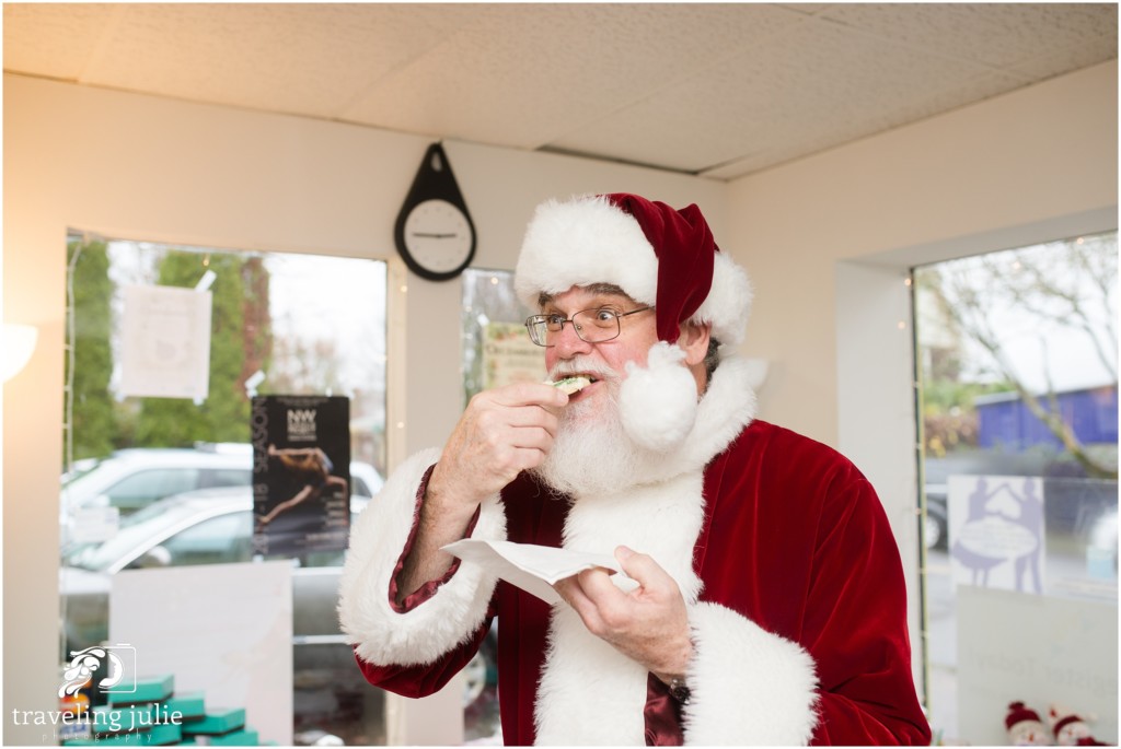 Santa eats cookie