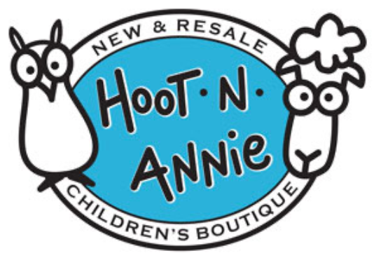 Logo of an owl and a sheep for Hoot-N-Annie New and Resale Children's Boutique