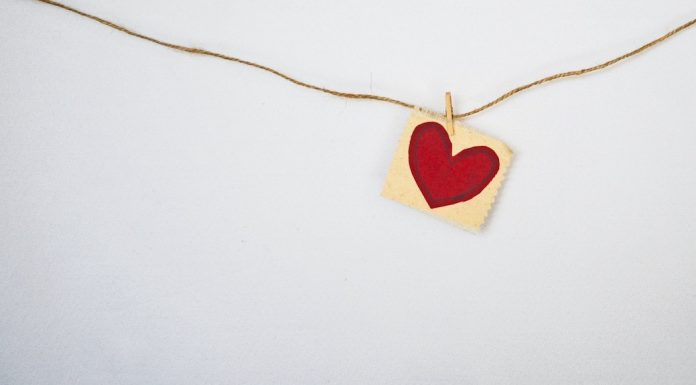Valentine's Day heart on a string