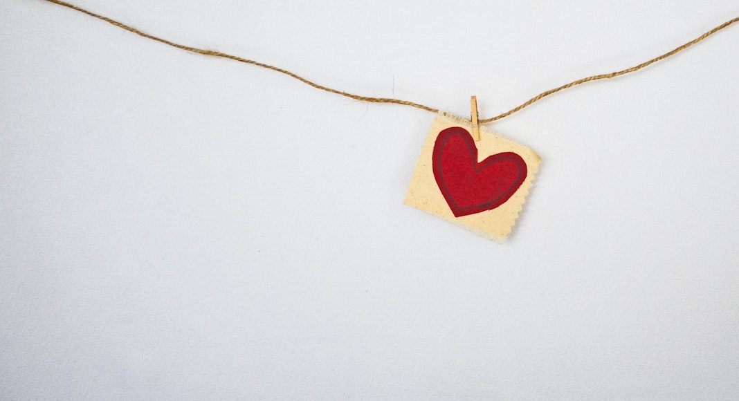 Valentine's Day heart on a string