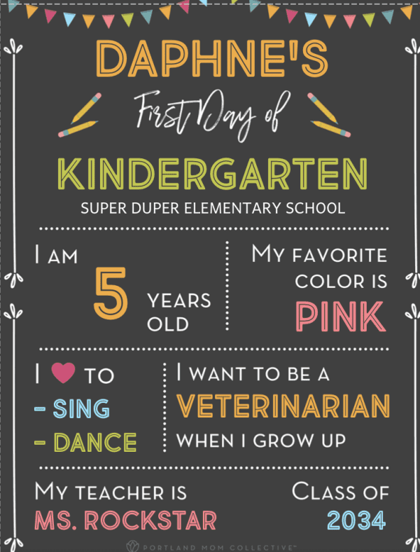 First Day of School Printable 2021