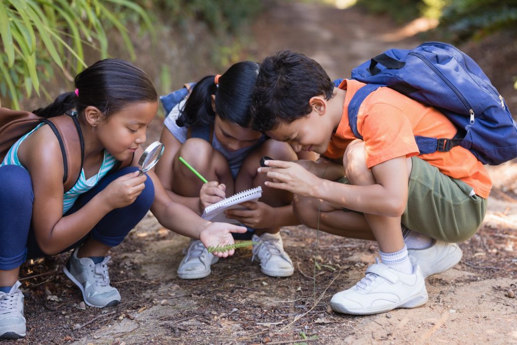 Image of students learning and investigating at their STEM summer camp.